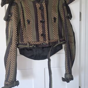 Burberry Black and Brown Striped Blazer
